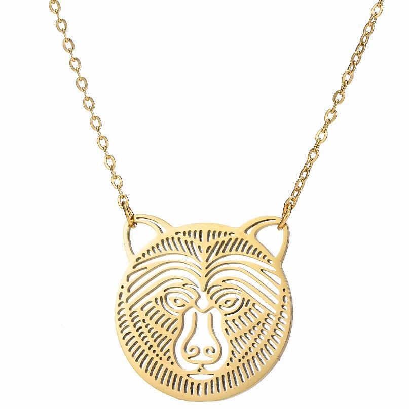 Wholesale Cute Hollow Small Animal Cat Hummingbird Wolf Necklace