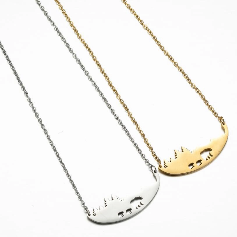 Wholesale Cute Hollow Small Animal Cat Hummingbird Wolf Necklace