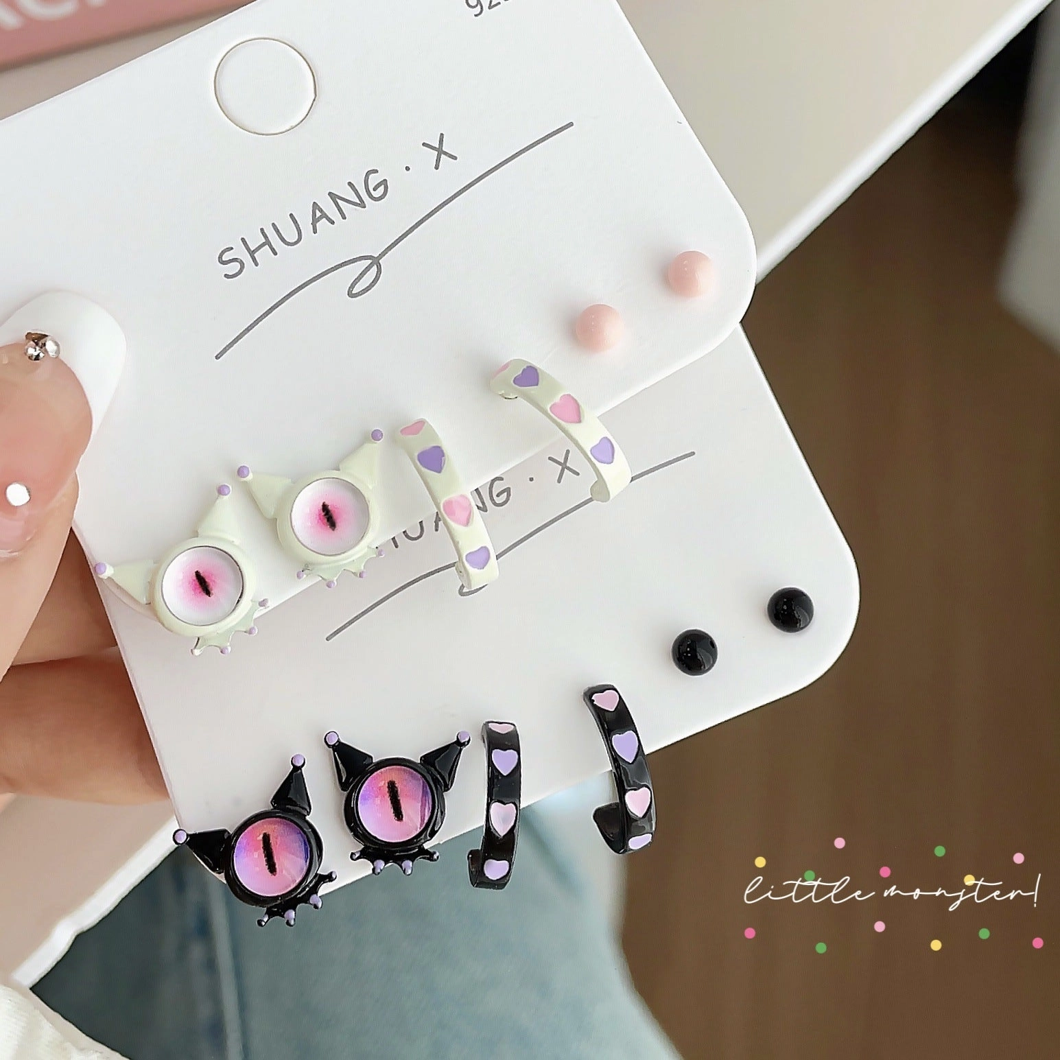 Wholesale Cute Little Monster Alloy Earrings Set