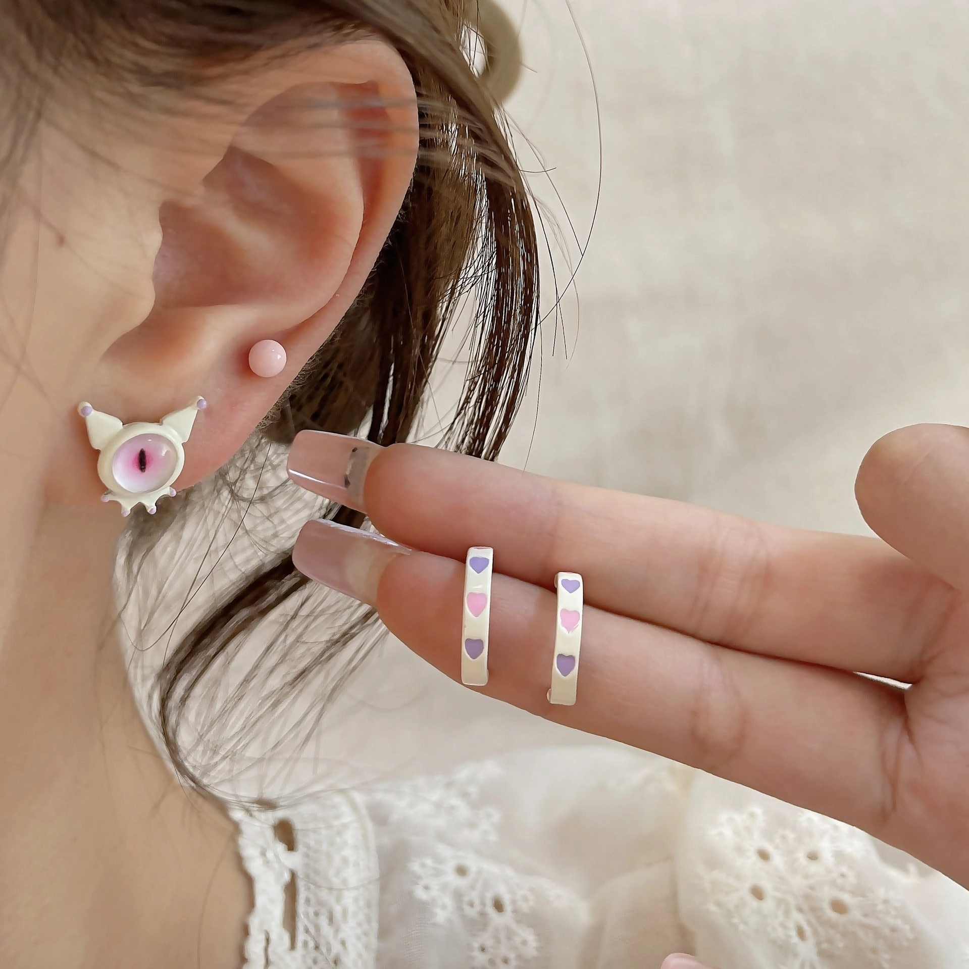 Wholesale Cute Little Monster Alloy Earrings Set
