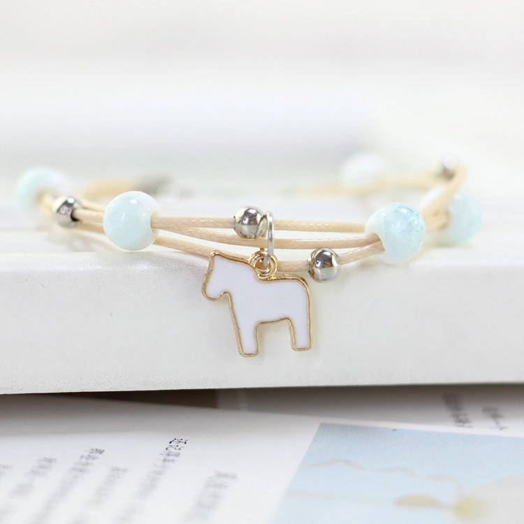 Wholesale Cute Pony Couple Ceramic Bracelet