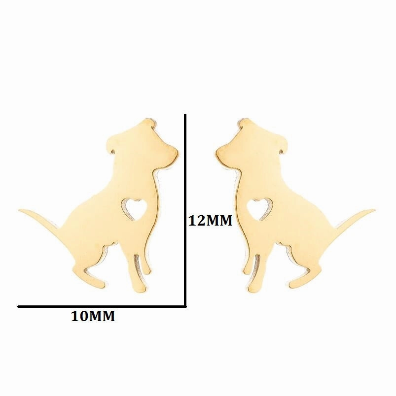 Wholesale Cute Puppy Stainless Steel Ear Studs