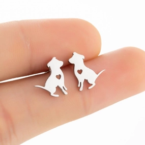 Wholesale Cute Puppy Stainless Steel Ear Studs