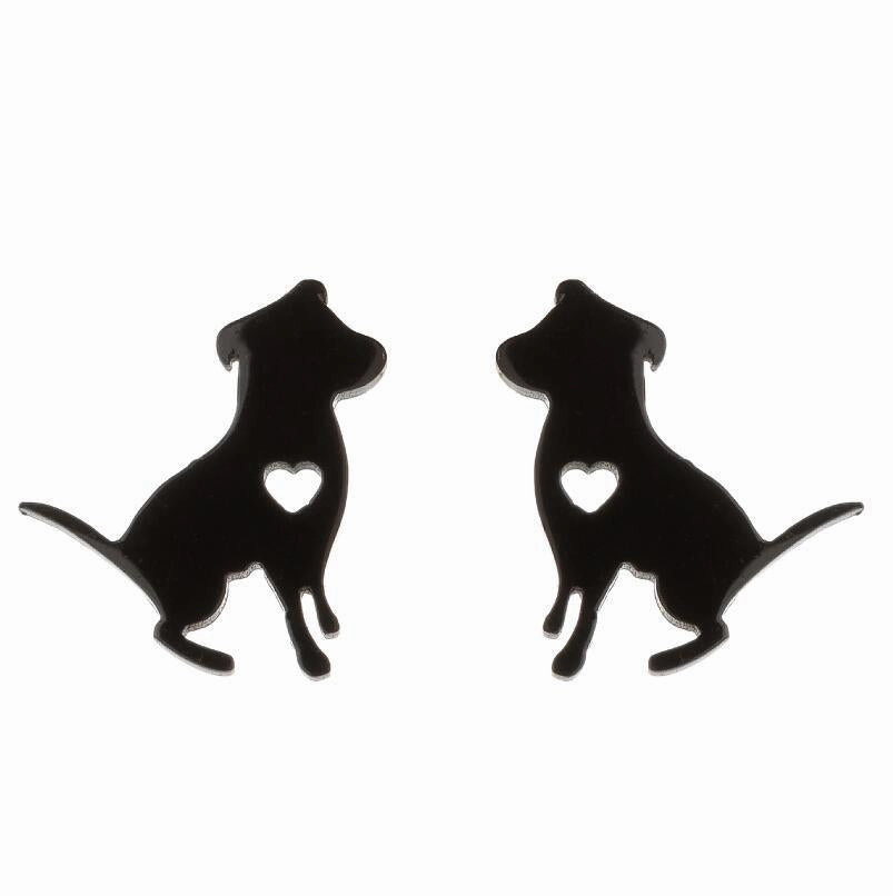 Wholesale Cute Puppy Stainless Steel Ear Studs