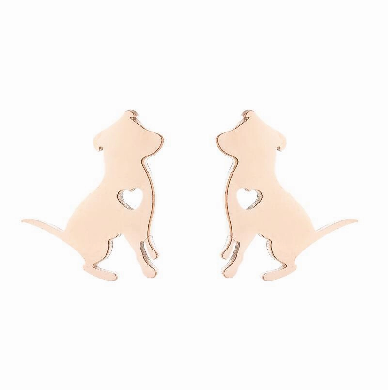 Wholesale Cute Puppy Stainless Steel Ear Studs