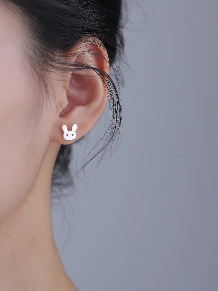 Wholesale Cute Rabbit 925 Sterling Silver Earrings