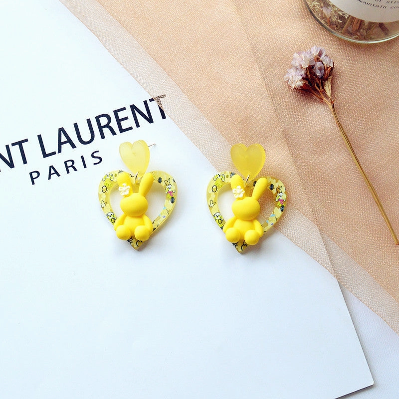 Wholesale Cute Rabbit Girls Love Stud Earrings