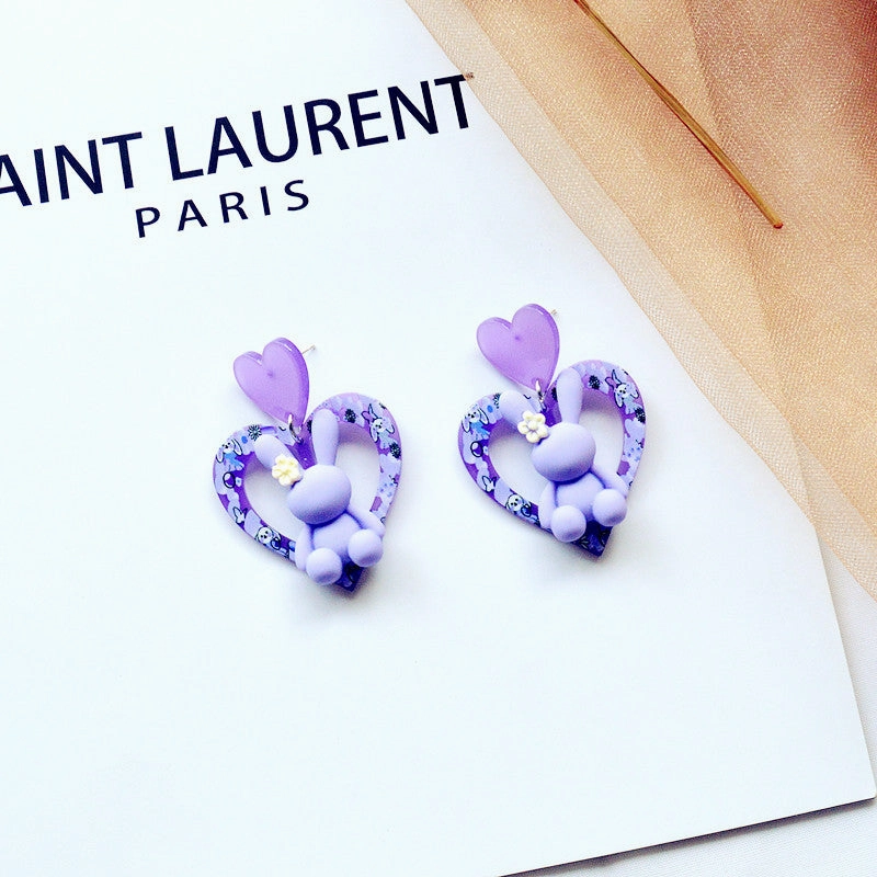 Wholesale Cute Rabbit Girls Love Stud Earrings