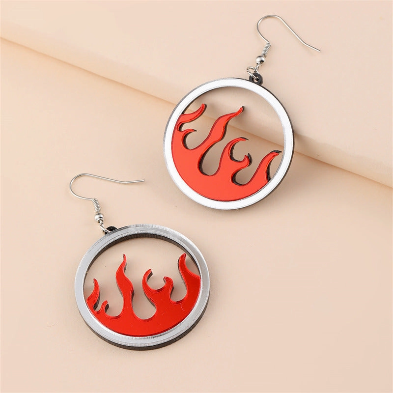 Wholesale Cutout Flame Acrylic Earrings