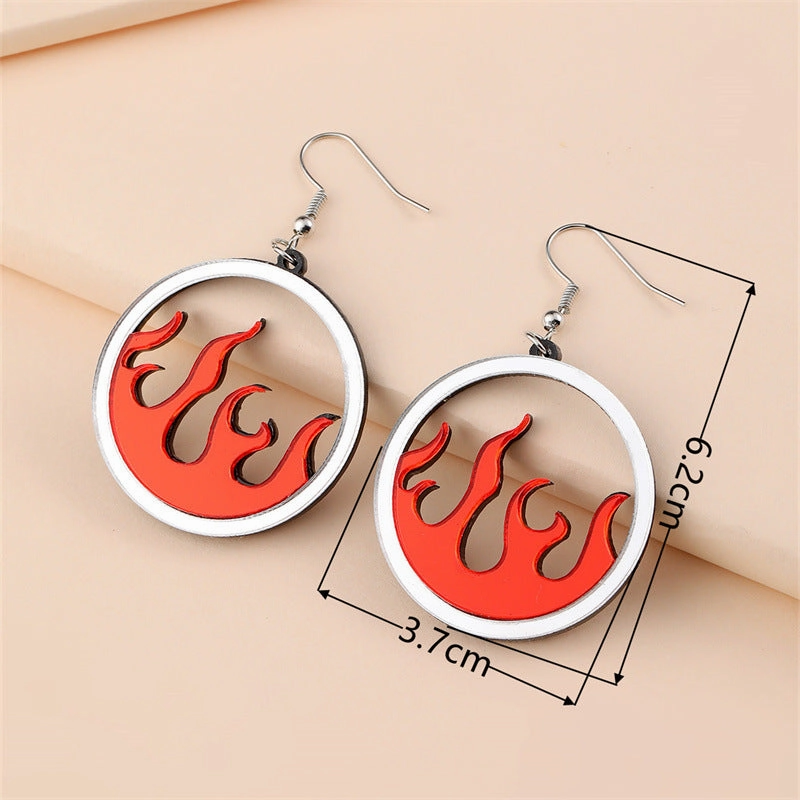 Wholesale Cutout Flame Acrylic Earrings