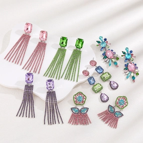 Wholesale Cyberpunk Dopamine Colorful Tassel Earrings