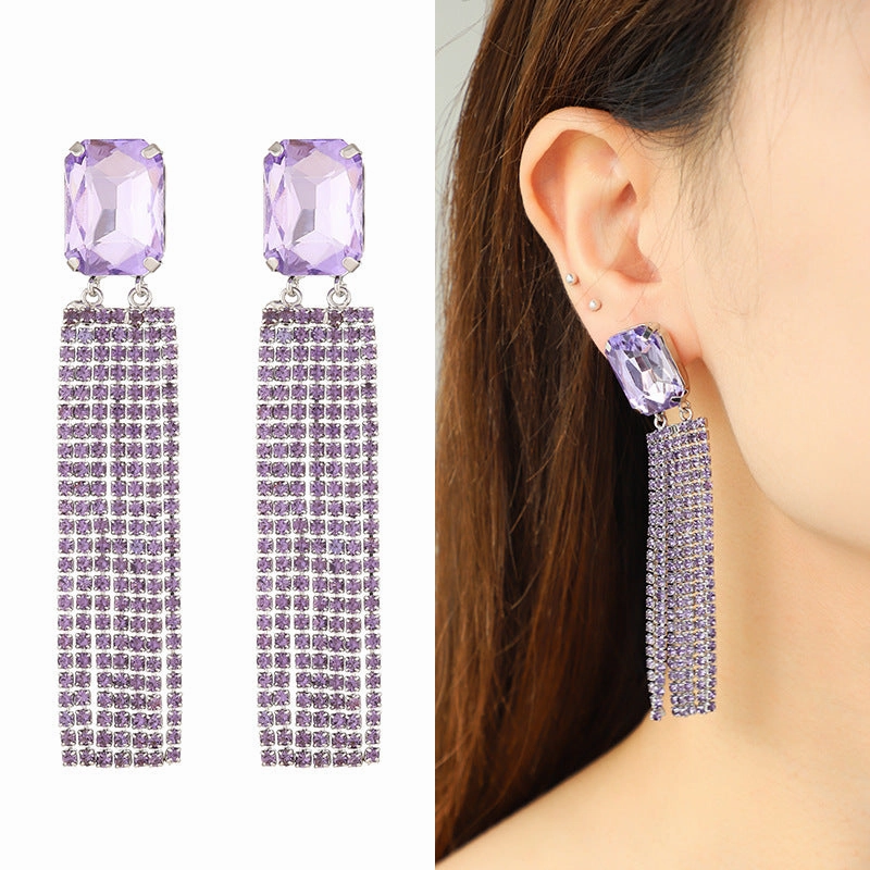 Wholesale Cyberpunk Dopamine Colorful Tassel Earrings