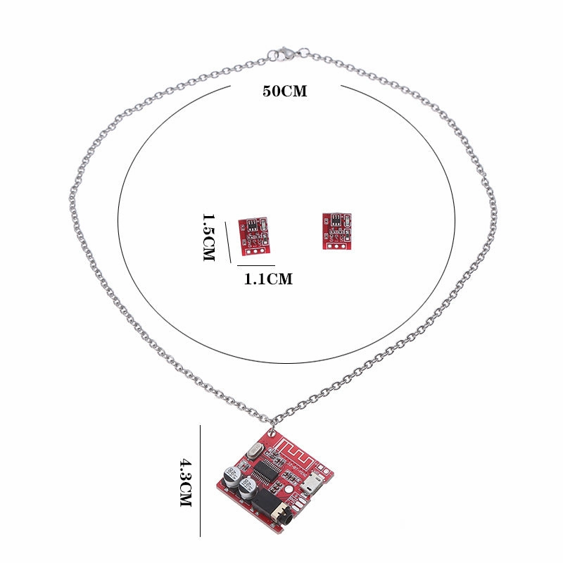 Wholesale Cyberpunk Electronic Hip Hop Necklace Earrings