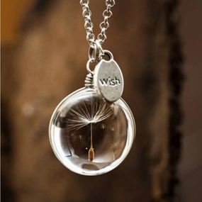 Wholesale Dandelion Time Gemstone Alloy Necklaces