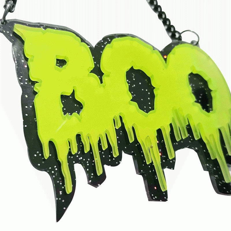 Wholesale Dark Black Alphabet Halloween Acrylic Necklace