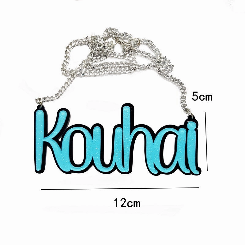 Wholesale Dark Black Alphabet Halloween Acrylic Necklace