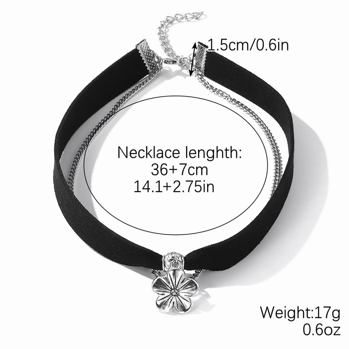 Wholesale Dark Gothic Black Leather Necklace Collarbone Chain