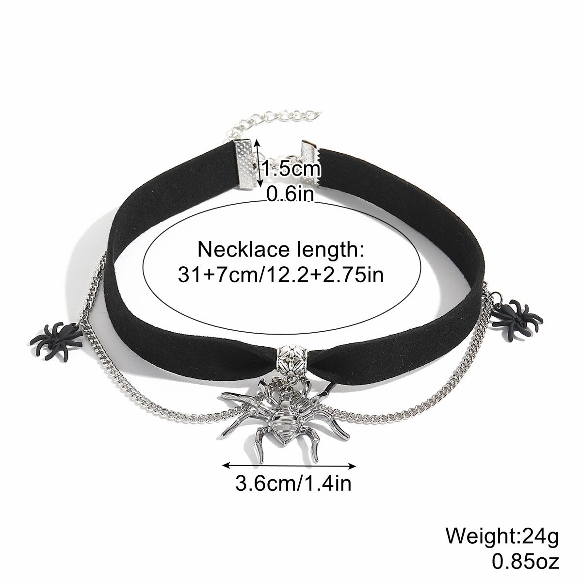 Wholesale Dark Gothic Black Leather Necklace Collarbone Chain
