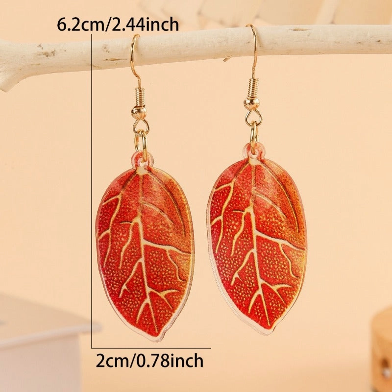 Wholesale Dead Leaf Acrylic Texture Earrings