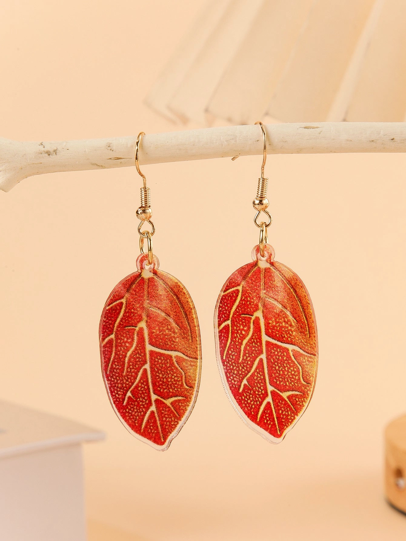 Wholesale Dead Leaf Acrylic Texture Earrings