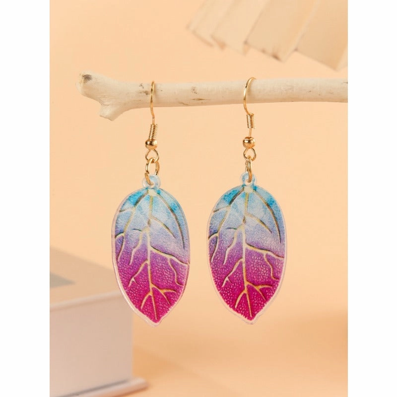 Wholesale Dead Leaf Acrylic Texture Earrings