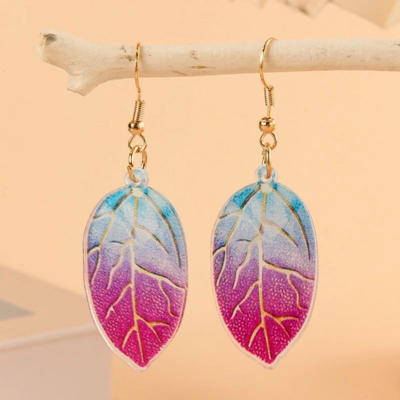 Wholesale Dead Leaf Acrylic Texture Earrings