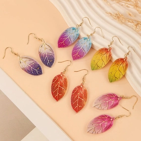 Wholesale Dead Leaf Acrylic Texture Earrings