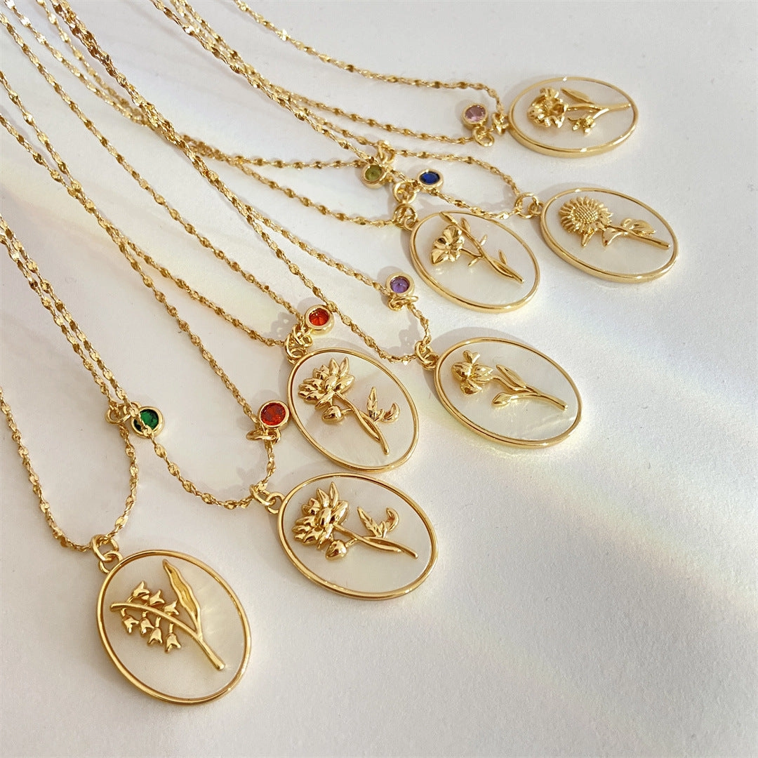 Wholesale December Flower Copper Necklace