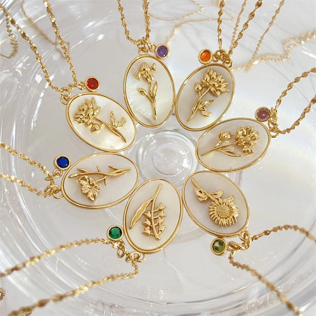 Wholesale December Flower Copper Necklace