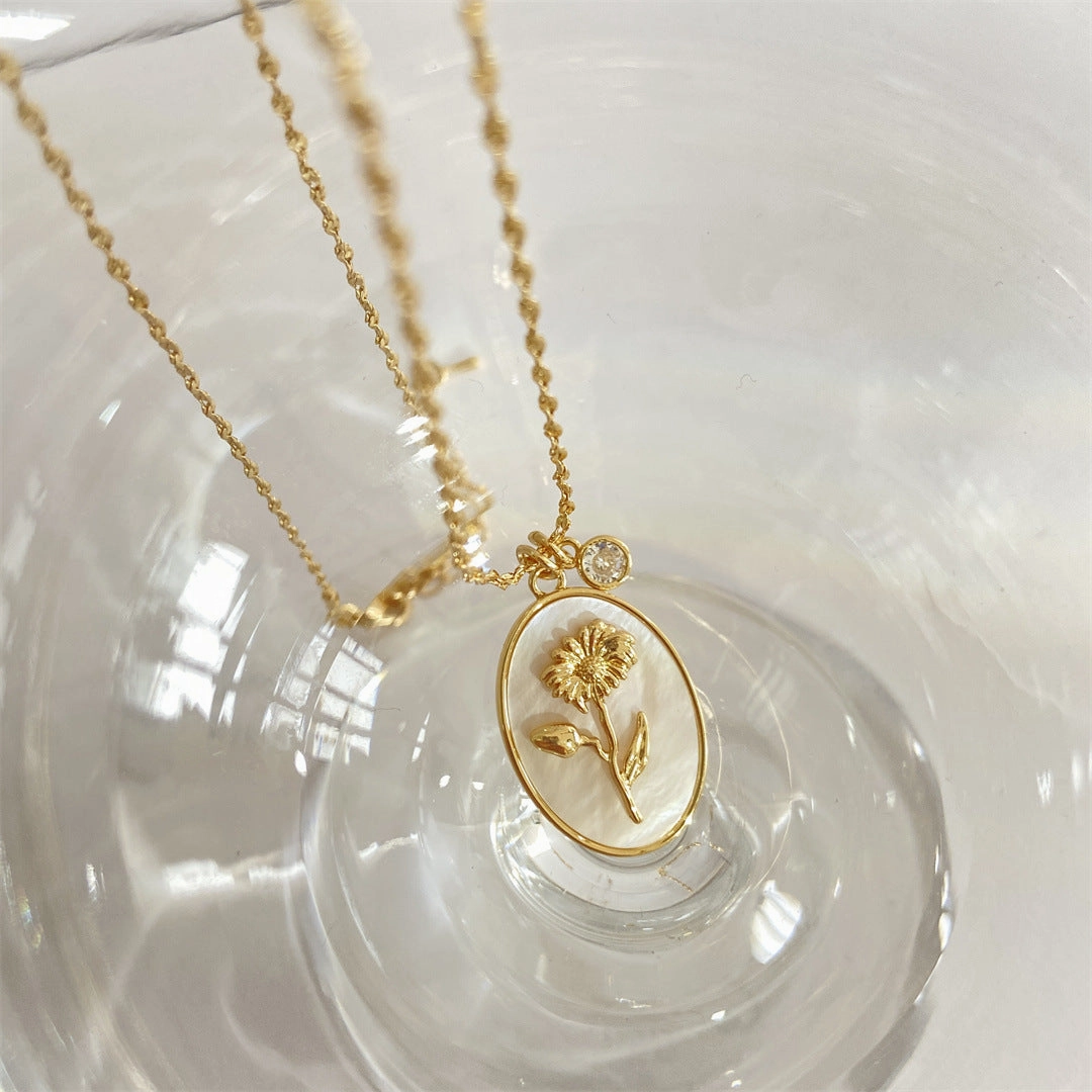Wholesale December Flower Copper Necklace