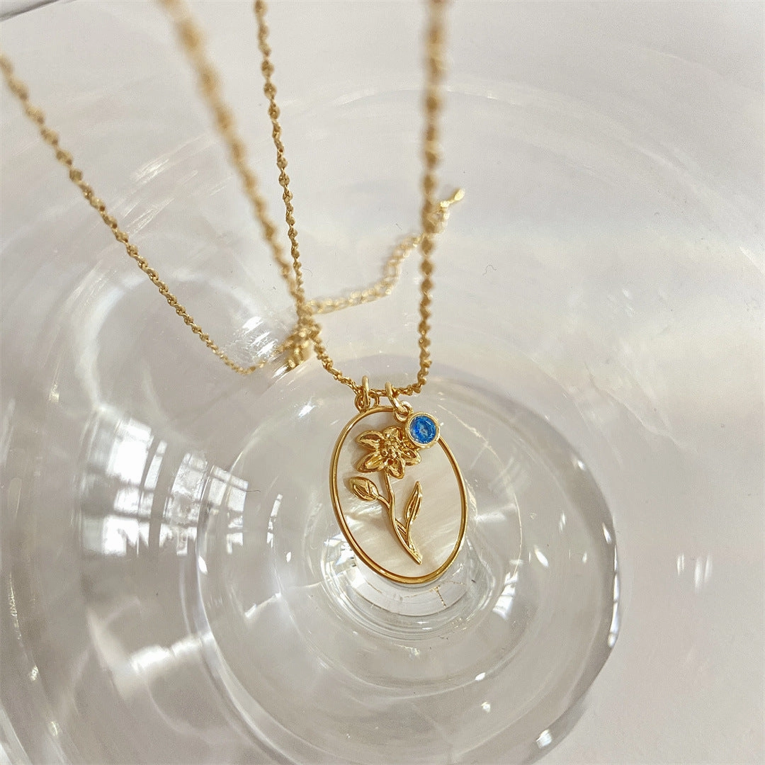 Wholesale December Flower Copper Necklace
