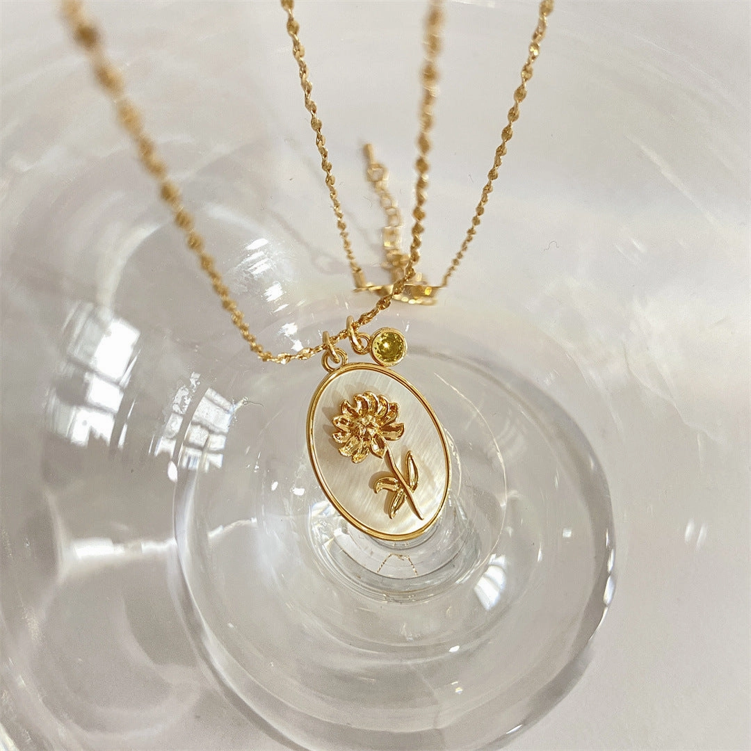 Wholesale December Flower Copper Necklace