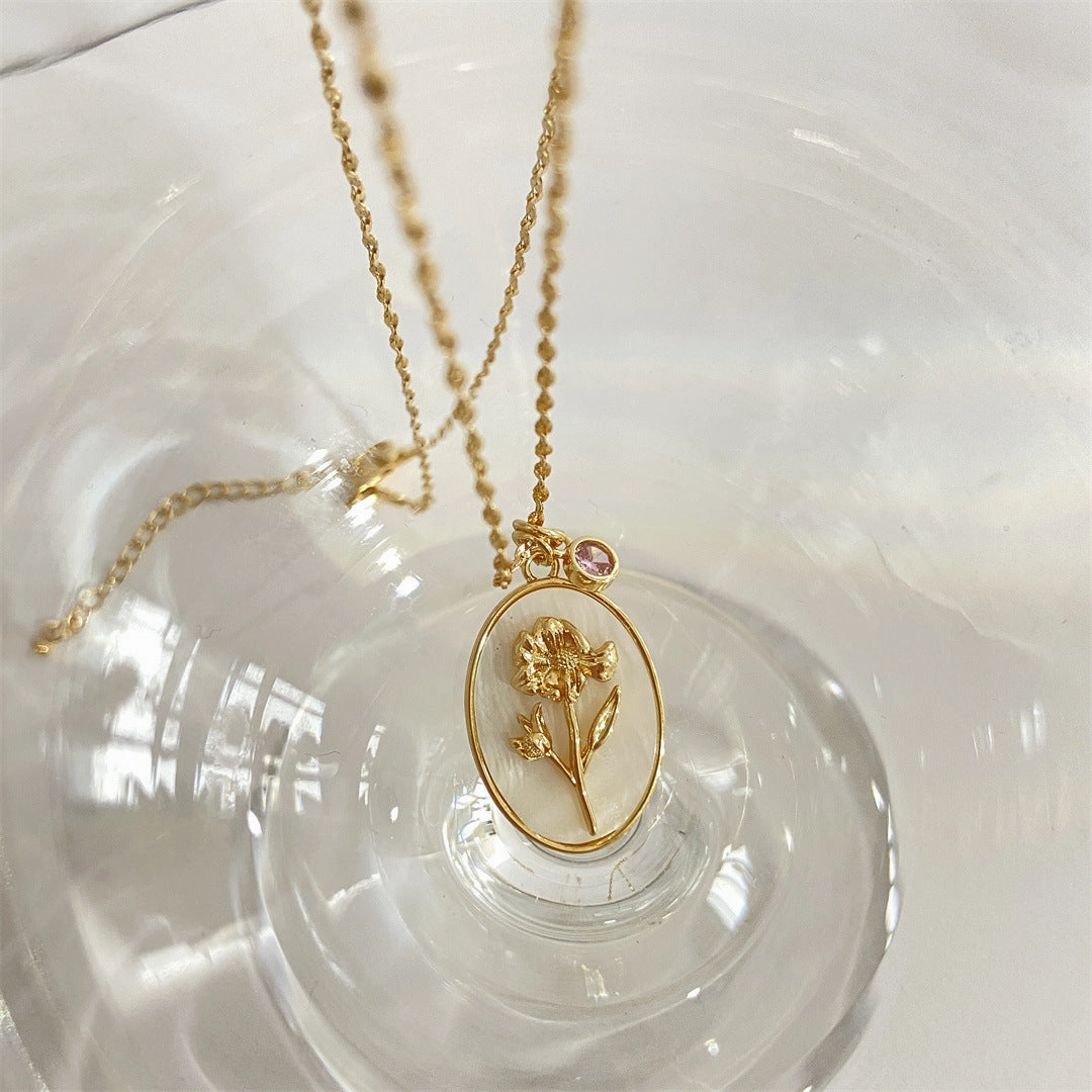 Wholesale December Flower Copper Necklace