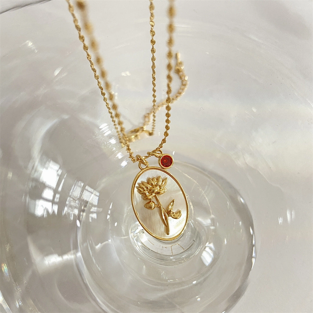 Wholesale December Flower Copper Necklace