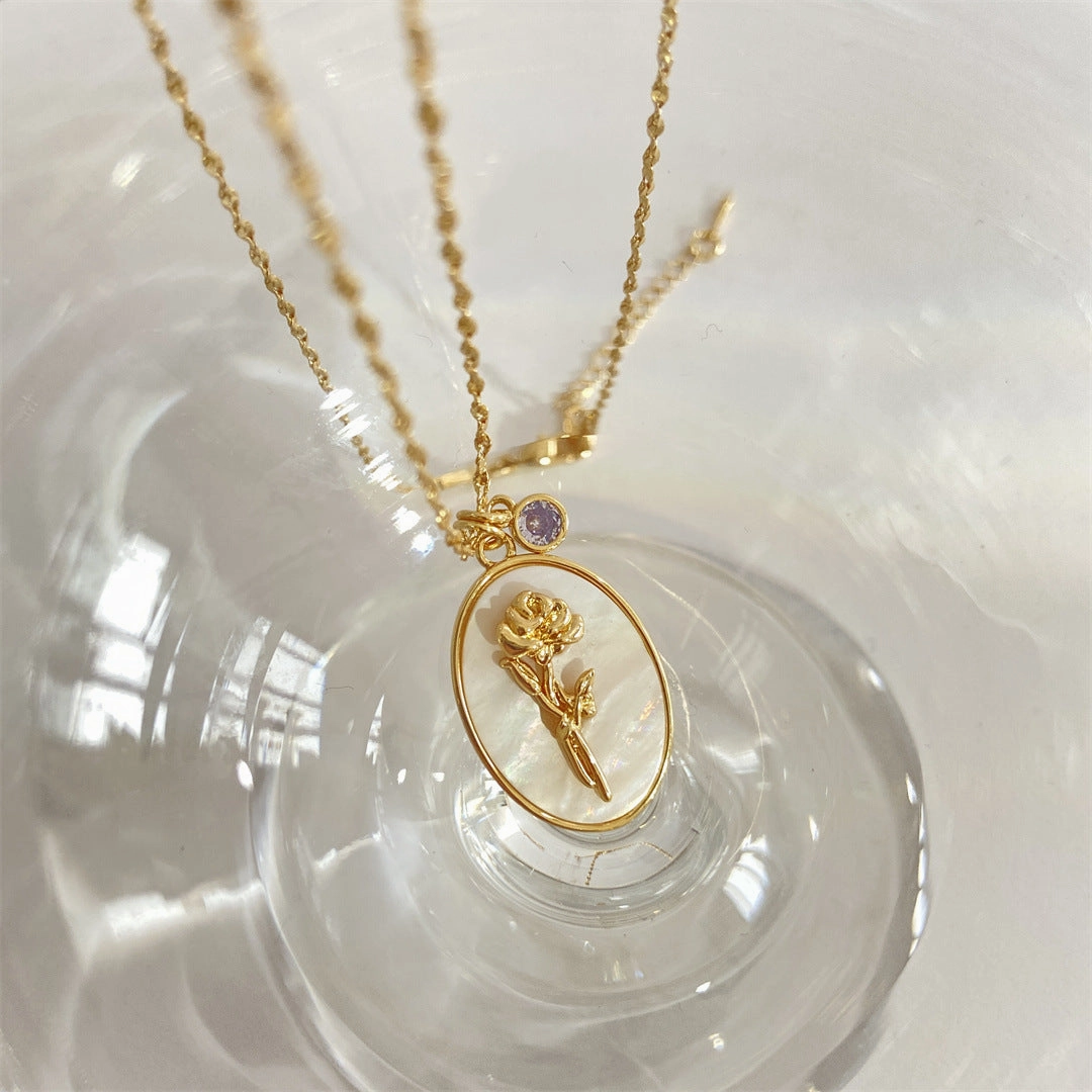 Wholesale December Flower Copper Necklace