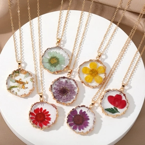 Wholesale December Immortal Flower Necklaces