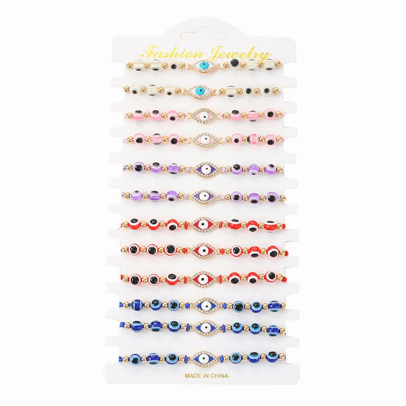 Wholesale Demon Eye Alloy Bracelet Set of 12