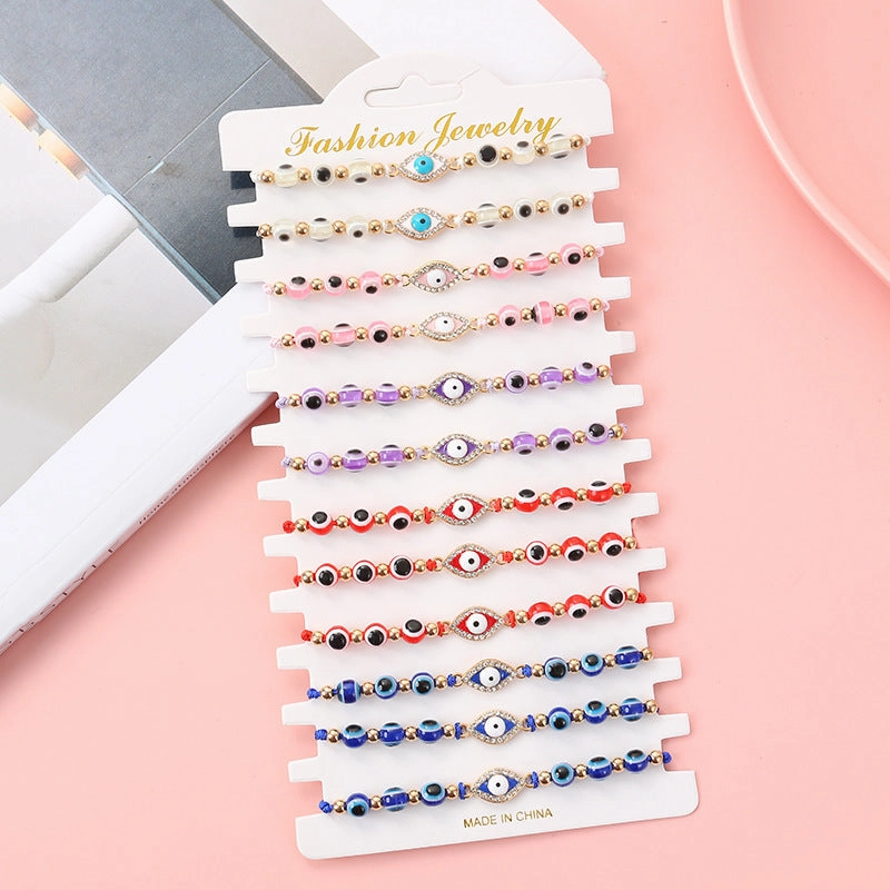 Wholesale Demon Eye Alloy Bracelet Set of 12