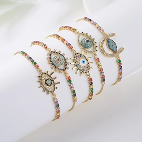Wholesale Demon Eye Copper Bracelet