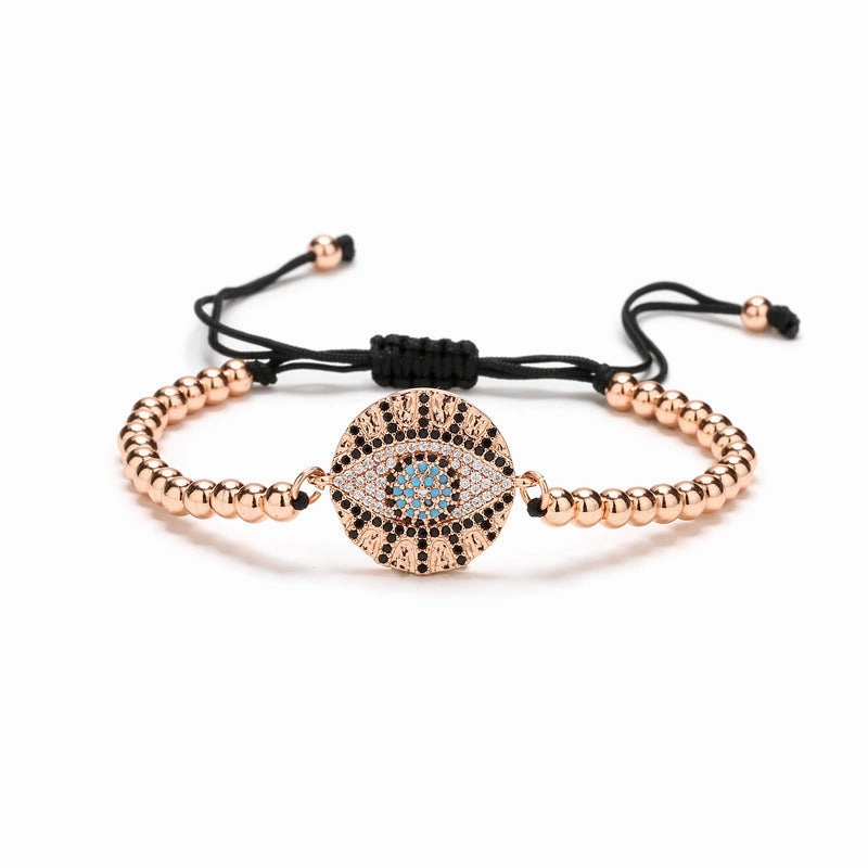 Wholesale Demon Eye Geometric Shape Copper Bracelet