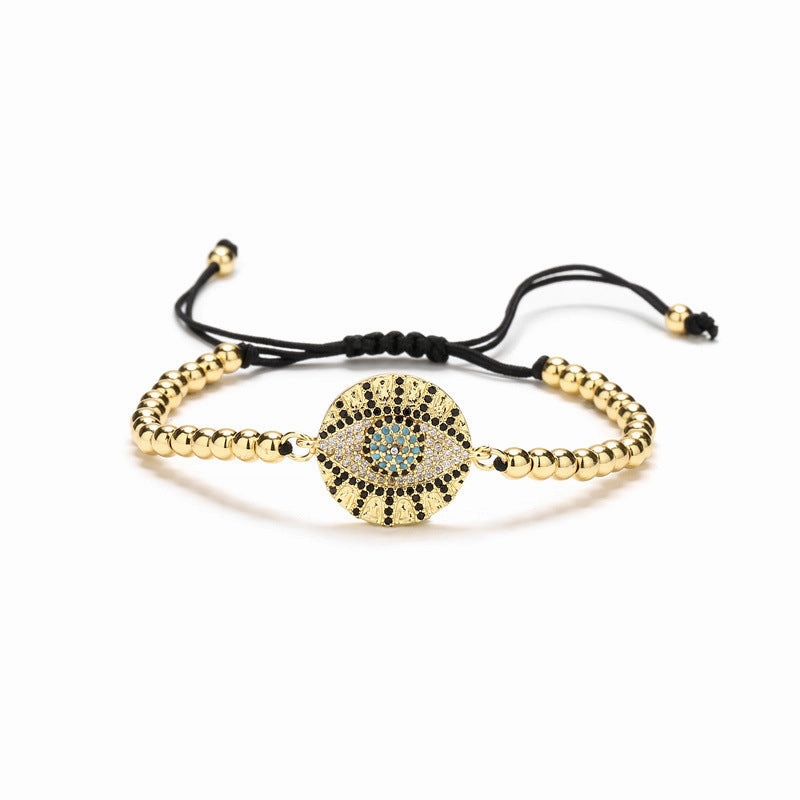 Wholesale Demon Eye Geometric Shape Copper Bracelet