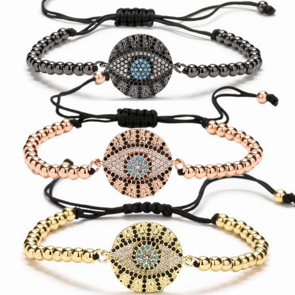 Wholesale Demon Eye Geometric Shape Copper Bracelet