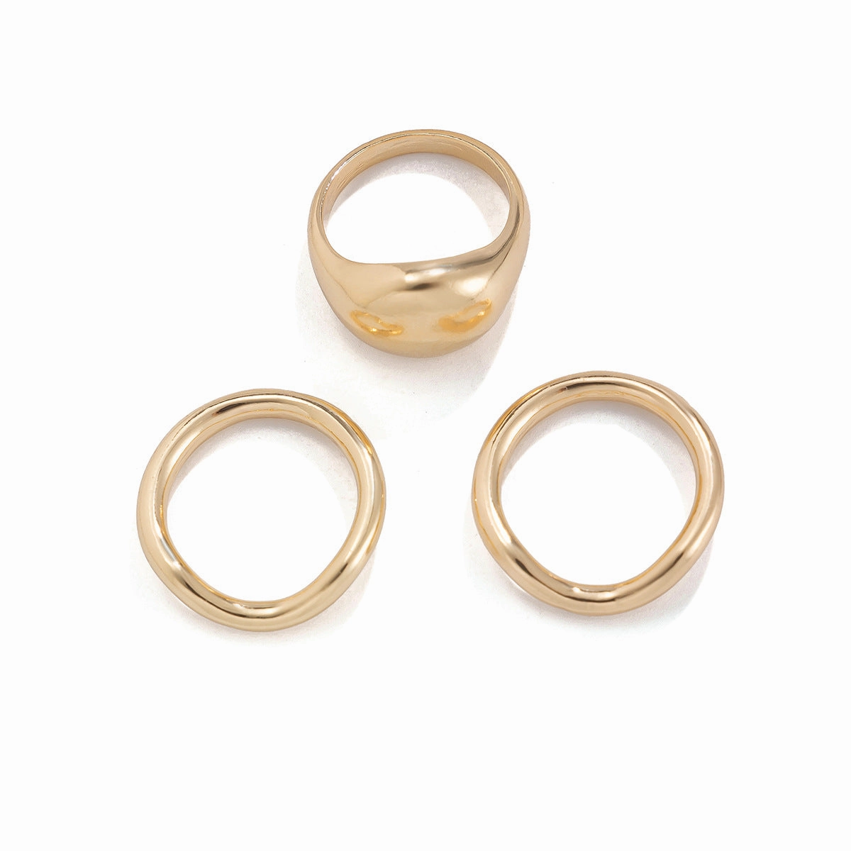 Wholesale Design Metal Polished Open Ring Geometric Water Drop Ring