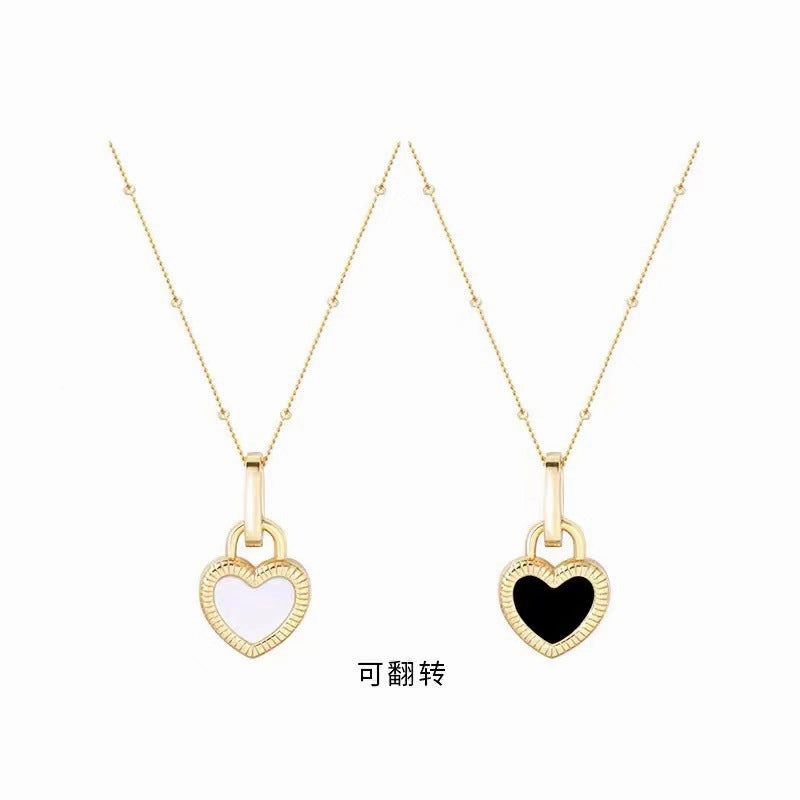 Wholesale design retro double-sided love sterling silver necklace