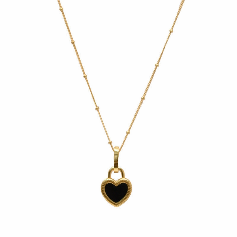 Wholesale design retro double-sided love sterling silver necklace