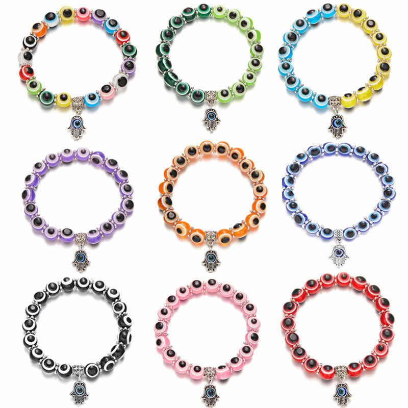 Wholesale Devil Eye Colorful Beaded Bracelet