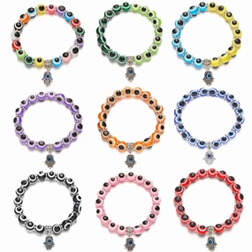 Wholesale Devil Eye Colorful Beaded Bracelet