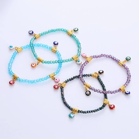 Wholesale Devil Eye Crystal Alloy Bracelet