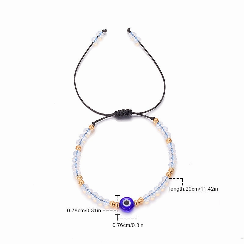 Wholesale Devil Eye Crystal Beads Alloy Bracelet