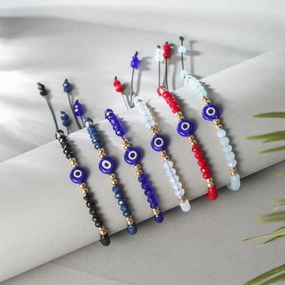 Wholesale Devil Eye Crystal Beads Alloy Bracelet